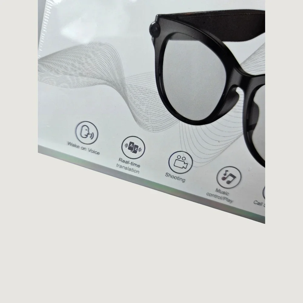 Wegasonic S99 Max AI Smart Glasses Black HD Camera Bluetooth Real-Time Trans